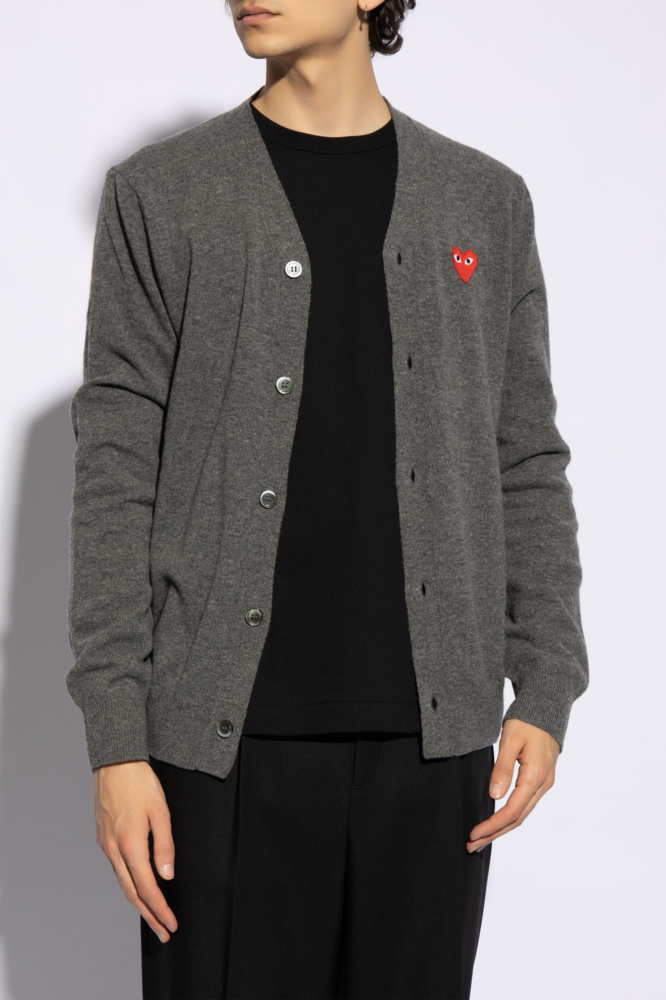 Grey Patched cardigan Comme des Garçons Play - Vitkac Canada